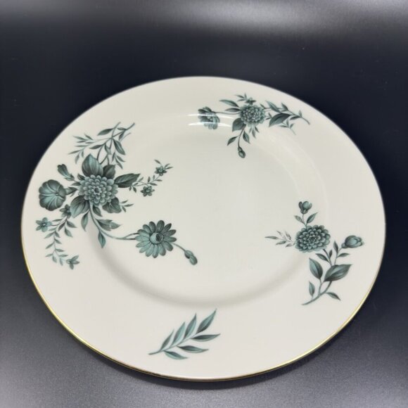 Pickard Fine Porcelain Diana Dish Plate 8in Plates Dishes USA Green Ivory Set 2 - Picture 8 of 14